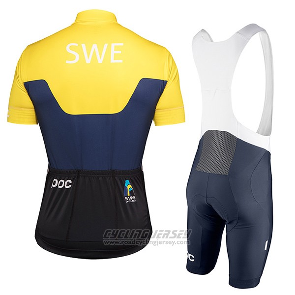 2017 Cycling Jersey Sweden Yellow and Blue Short Sleeve and Bib Short
